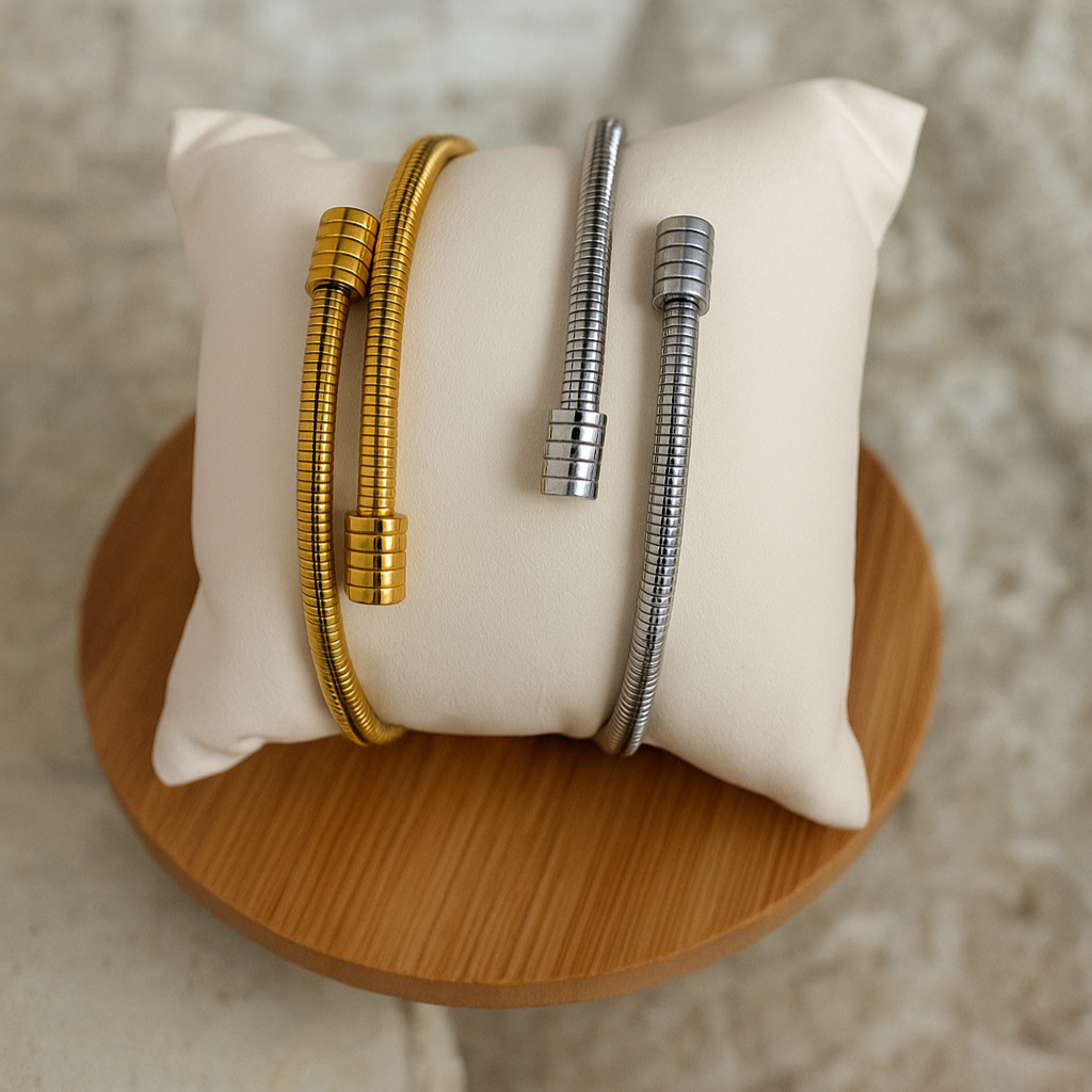 Helix Bangle - Steel