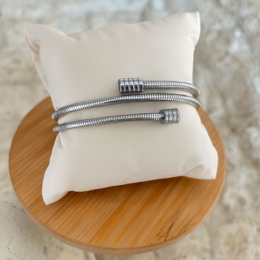 Helix Bangle - Steel