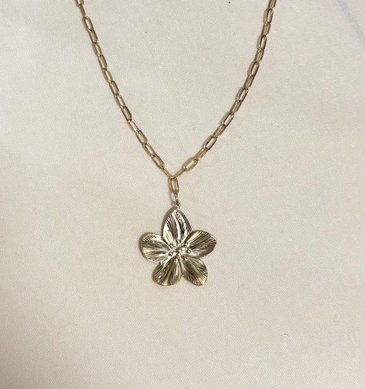 Golden flower necklace