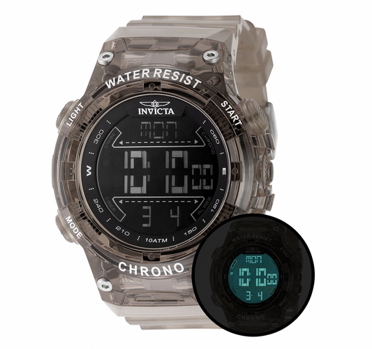 Invicta Racing Burnout Digital Men's Watch - Clear Black