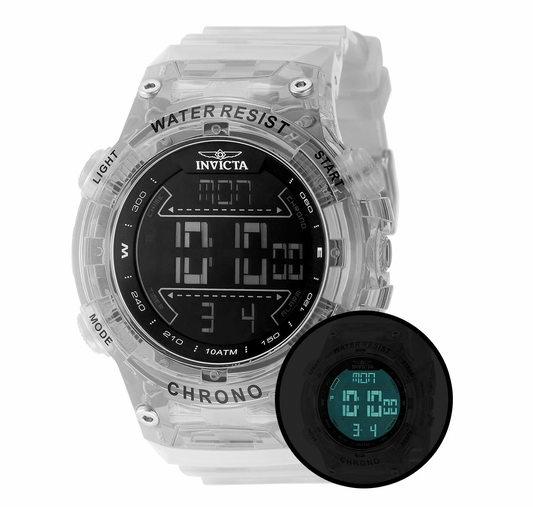 Invicta Racing Burnout Digital Men's Watch - Clear